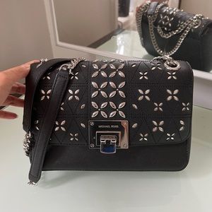 Michael Kors-Tina Saffiano Leather Shoulder Bag